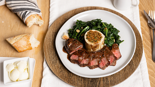 Steak with Sauce Bordelaise